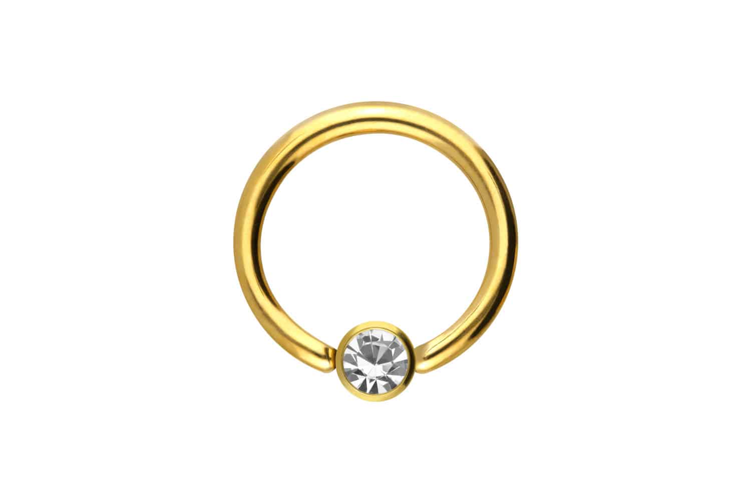 Titan Klemmkugelring Piercing DISC + KRISTALL